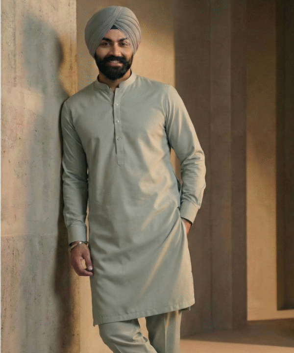 Sage Green Kurta Pajama Per Meter ₹385